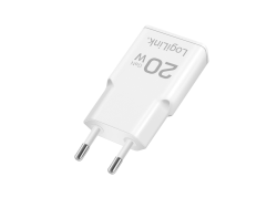 Lader 230V 1xUSB-C 20W+1xUSB-A 18W LogiLink Zwart