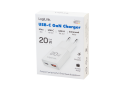 Lader 230V 1xUSB-C 20W+1xUSB-A 18W LogiLink Zwart