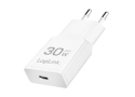 Lader 230V 1xUSB-C 30W LogiLink Wit (slim)