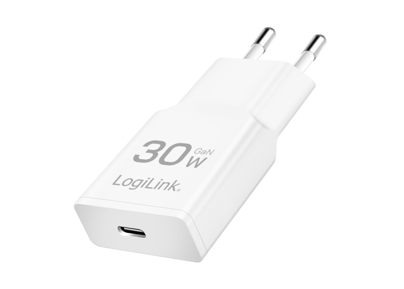 Lader 230V 1xUSB-C 30W LogiLink Wit (slim)