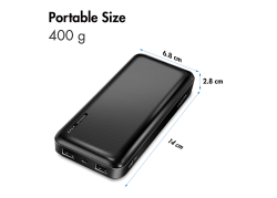 Power Bank 20000mAh LogiLink 2x USB-A Zwart