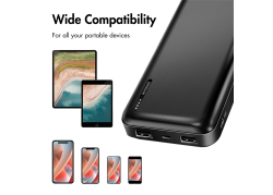 Power Bank 20000mAh LogiLink 2x USB-A Zwart