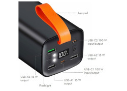 Power Bank 50000mAh LogiLink 2xUSB-C, 3x USB-A Zwart