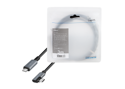 USB-C 2.0(M) 90&deg; <> USB-C(M) 3.0m LogiLink 100W zwart