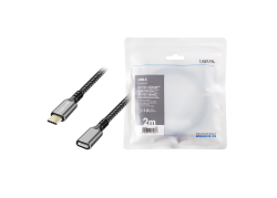 USB-C 3.2(M) <> USB-C(F) 2.0m LogiLink 100W/ 5Gbs/ zwart