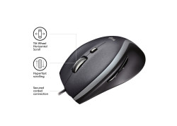 Logitech M500 | 1000 DPI Laser Sensor | Bedrade USB Muis | 7 Knoppen | Supersnel Scrollwiel | Rechtshandig | Zwart