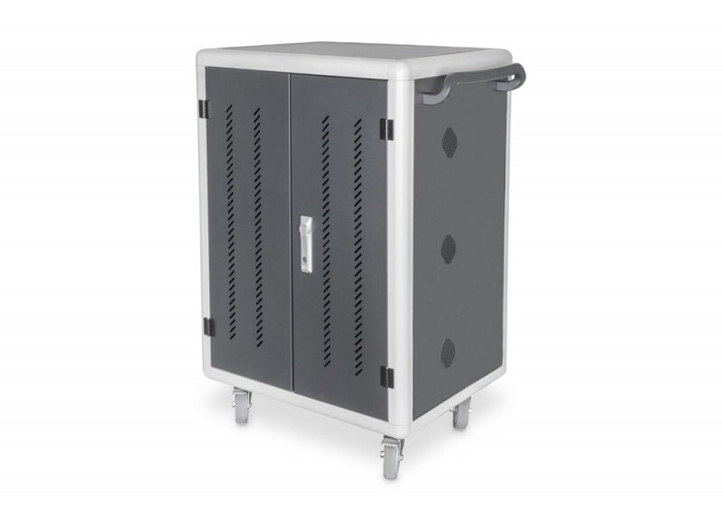 DIGITUS DN-45002 | Laadwagen 30 Devices | USB Opladen | Geschikt voor 15.6" Laptops en Tablets | Verrijdbaar | Zwart