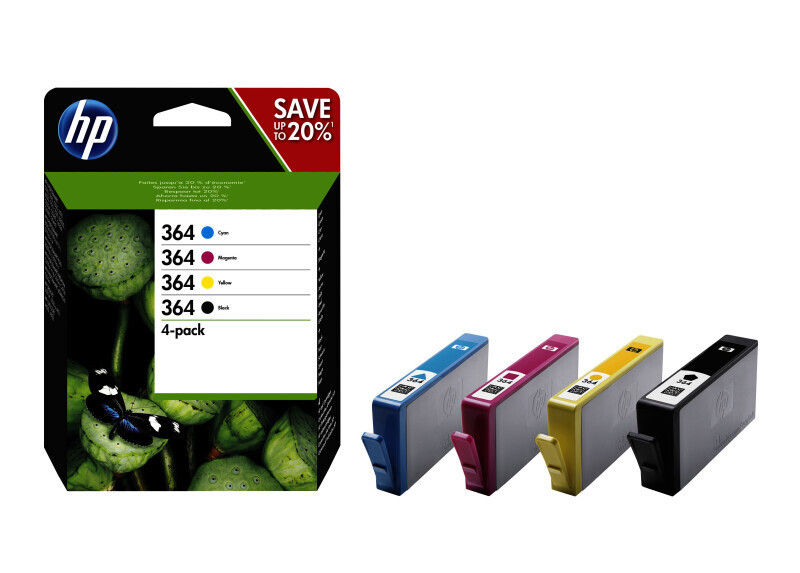 HP No.364 4-Pack 250/300 paginaÂ´s (Origineel)