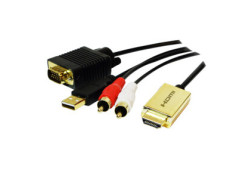 HDMI (M) --> VGA / Audio / USB-A 2.0 (M) 2.00m LogiLink