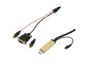 HDMI (M) --> VGA / Audio / USB-A 2.0 (M) 2.00m LogiLink