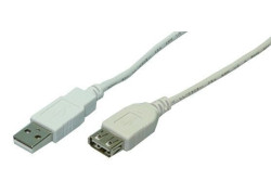 USB-A 2.0 (M) --> (F) 2.00m Verlenging LogiLink Grijs