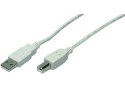 USB-A 2.0 (M) --> USB-B 2.0 (M) 3.00m LogiLink Grijs