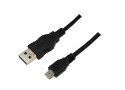 USB-A 2.0 (M) --> USB-micro-B (M) 1.80m LogiLink Zwart