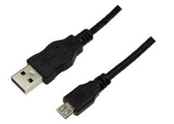 USB-A 2.0 (M) --> USB-micro-B (M) 3.00m LogiLink Zwart