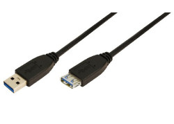 USB-A 3.0 (M) --> (F) 3.00m Verlenging LogiLink Zwart