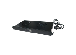 TOE 1U Koelpaneel met 4 Koelers Zwart LogiLink