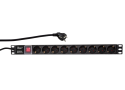 Stekkerdoos 9-voudig 19" 2m /Zwart /schakelaar /Logilink
