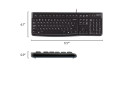 BE KB Logitech K120 Zwart bedraad (Belgische layout)
