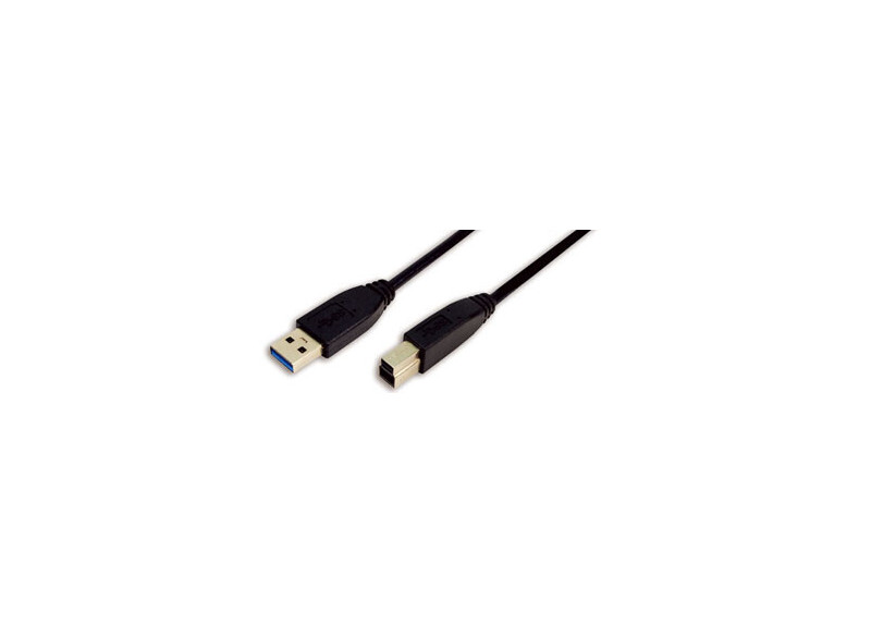 USB-A 3.0 (M) --> USB-B 3.0 (M) 3.00m LogiLink Zwart