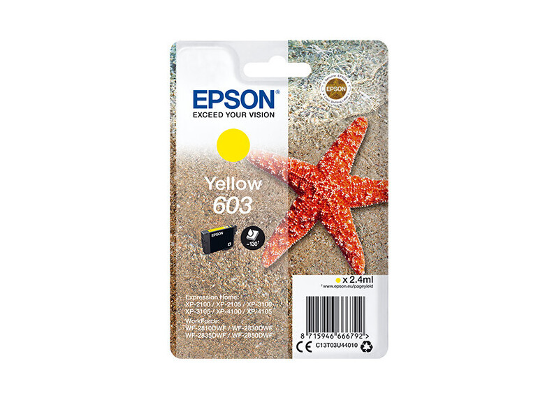 Epson 603 Singlepack Geel 2,4ml (Origineel) starfish
