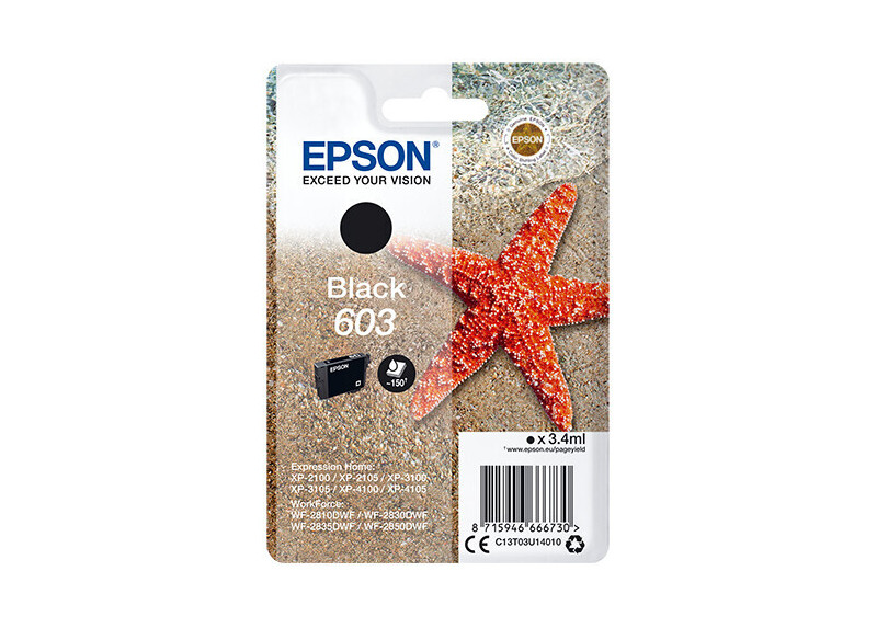 Epson 603 Singlepack Zwart 3,4ml (Origineel) starfish
