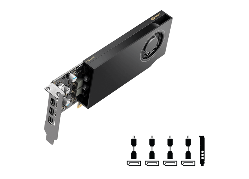 A400 PNY RTX 4GB/4xmDP/1slot incl. Adapter 4x mDP->DP