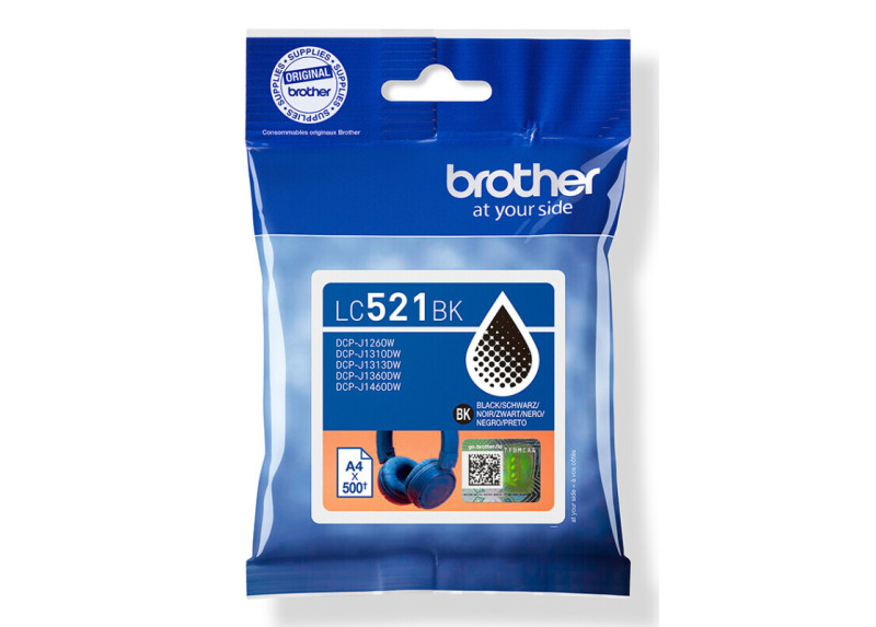 Brother LC-521BK Zwart 500 pagina's (Origineel)