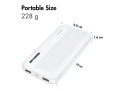 Power Bank 10000mAh LogiLink 1xUSB-C, 2x USB-A Wit