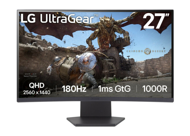 27" LG UltraGear 27GS60QC-B Curved/QHD/DP/2xHDMI/180Hz
