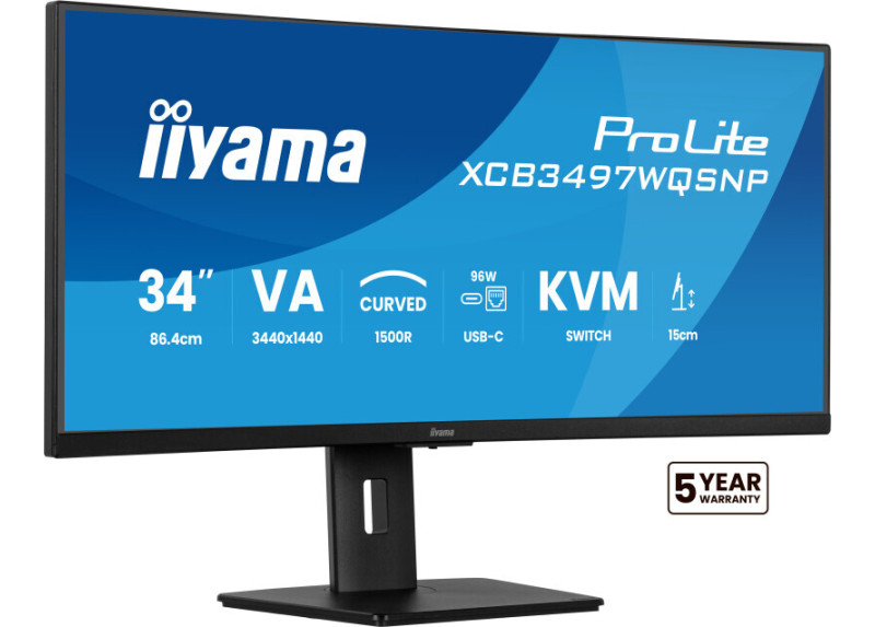 34" Iiyama ProLite XCB3497WQSNP-B1 Curved/WQHD/DP/2xHDMI