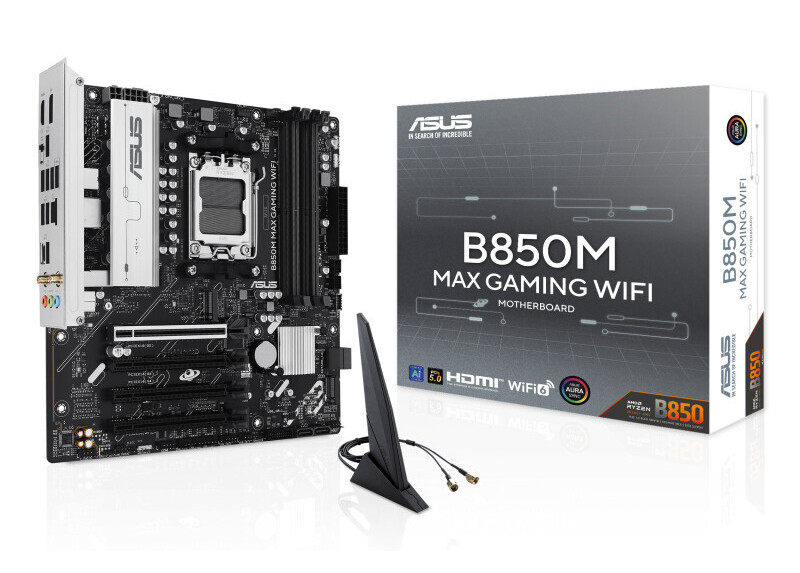 ASUS AM5 B850M MAX GAMING WIFI - DDR5/3xM.2/DP/HDMI/ATX