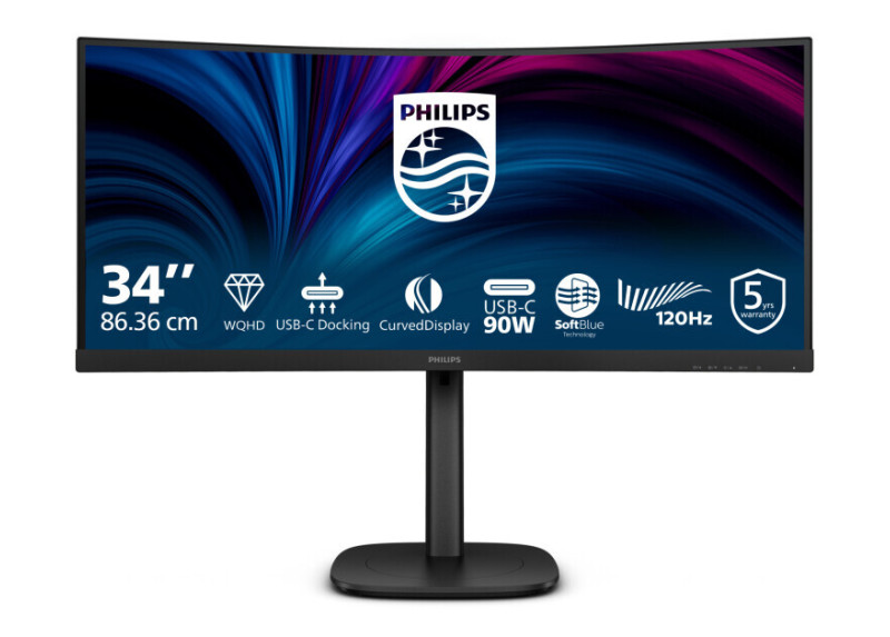34" Philips 34B2U3600C Curved/UWQHD/DP/HDMI/USB-C/RJ45