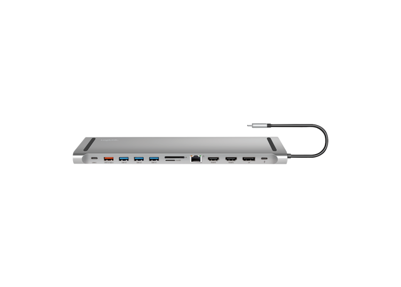 Docking 3xVideo Logilink USB-C, 100W, 4K, 12 Port