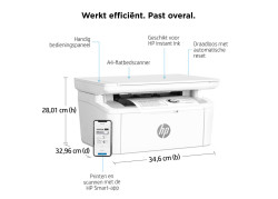 HP LaserJet Pro MFP M140w | All-in-One Laserprinter | A4 | 600 x 600 DPI | Wi-Fi | Zwart/Wit
