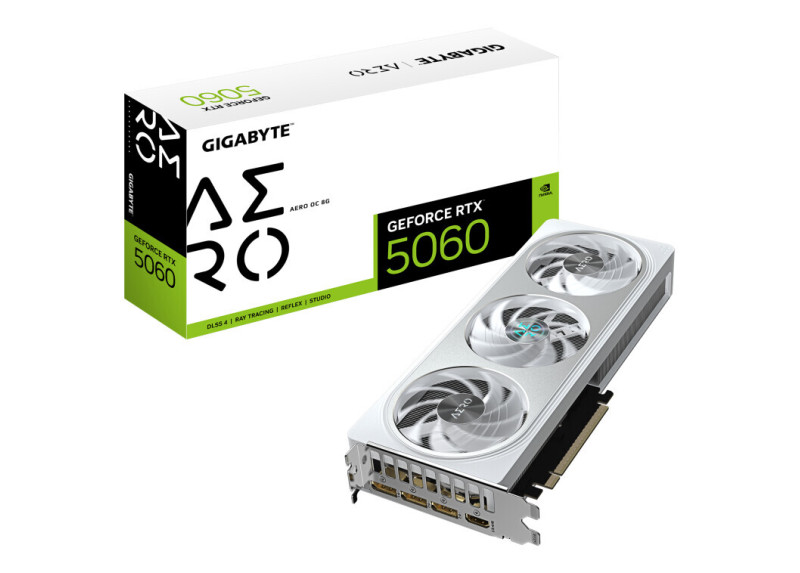 GIGABYTE GeForce RTX 5060 AERO OC | 8GB GDDR7 | DLSS 4 | Videokaart | Nvidia GPU