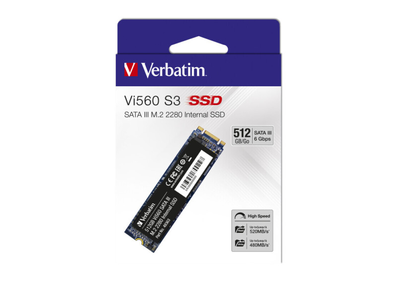Verbatim Vi560 | 512GB SATA SSD | M.2 | 560MB/s Lezen | 520MB/s Schrijven