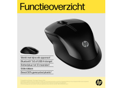 HP 250 Dual Mouse | Draadloze Muis | Bluetooth 5.0 & 2.4 GHz USB Ontvanger | 1600 DPI | Ambidextrous | Zwart