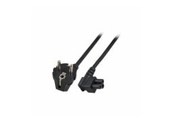 ACT Netsnoer Schuko CEE 7/7 male (haaks) - C5 (haaks) IEC 60320  zwart 3 m