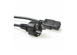 ACT Netsnoer Schuko CEE 7/7 male (recht) - C13 IEC 60320 zwart 2,5 m