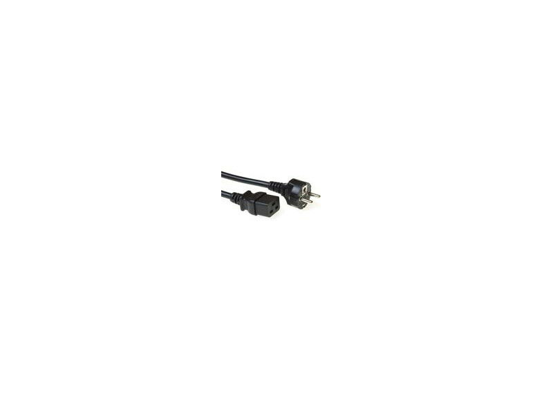 ACT Netsnoer Schuko CEE 7/7 male (recht) - C19 IEC 60320 zwart 3 m
