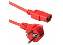 ACT Netsnoer Schuko CEE 7/7 male (haaks) - C13 IEC 60320 rood 0,6 m