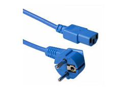 ACT Netsnoer Schuko CEE 7/7 male (haaks) - C13 IEC 60320 blauw 1,2 m
