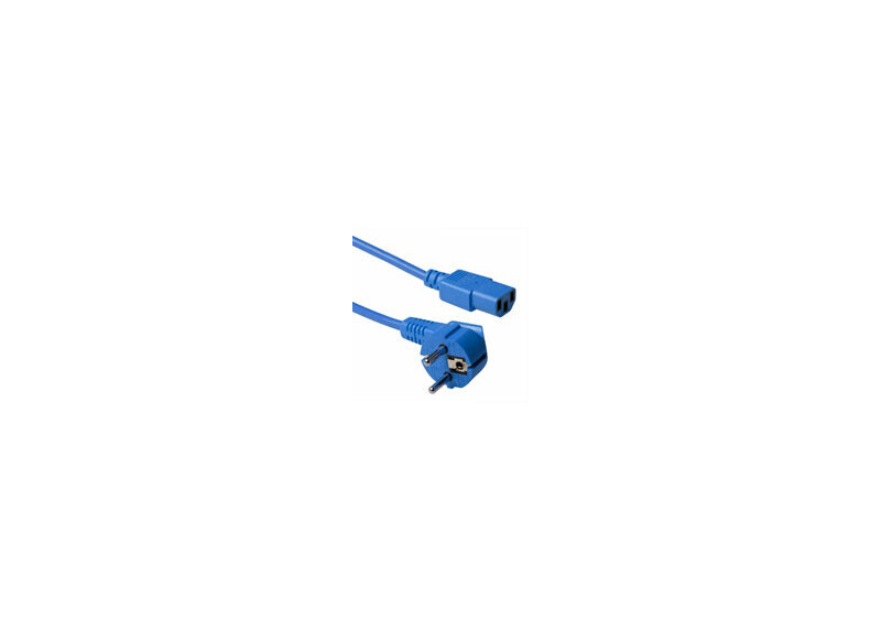 ACT Netsnoer Schuko CEE 7/7 male (haaks) - C13 IEC 60320 blauw 1,8 m
