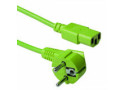 ACT Netsnoer Schuko CEE 7/7 male (haaks) - C13 IEC 60320 groen 1,8 m