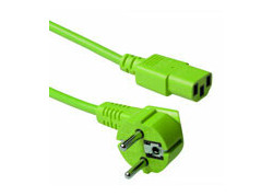 ACT Netsnoer Schuko CEE 7/7 male (haaks) - C13 IEC 60320 groen 1,8 m