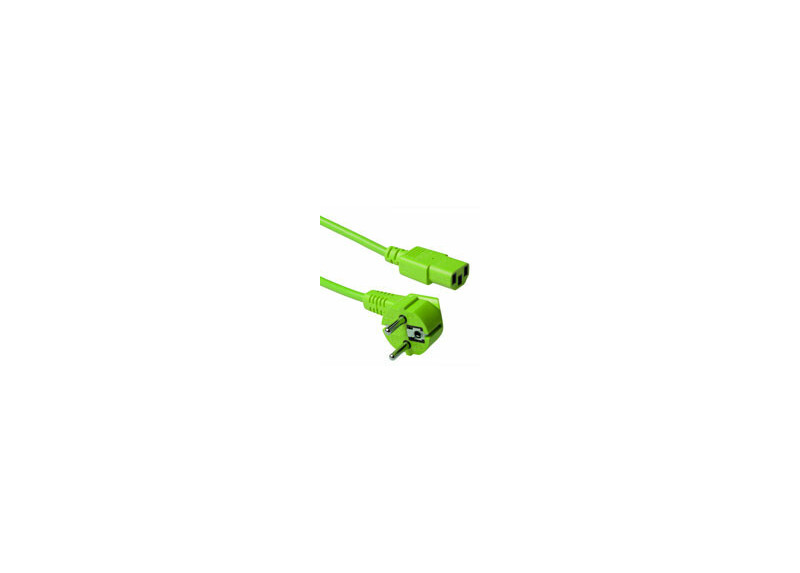 ACT Netsnoer Schuko CEE 7/7 male (haaks) - C13 IEC 60320 groen 1,8 m