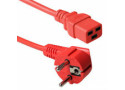 ACT Netsnoer Schuko CEE 7/7 male (haaks) - C19 IEC 60320 rood 1,2 m