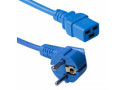 ACT Netsnoer Schuko CEE 7/7 male (haaks) - C19 IEC 60320 blauw 0,6 m