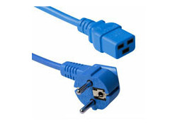 ACT Netsnoer Schuko CEE 7/7 male (haaks) - C19 IEC 60320 blauw 0,6 m