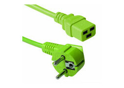 ACT Netsnoer Schuko CEE 7/7 male (haaks) - C19 IEC 60320 groen 1,2 m